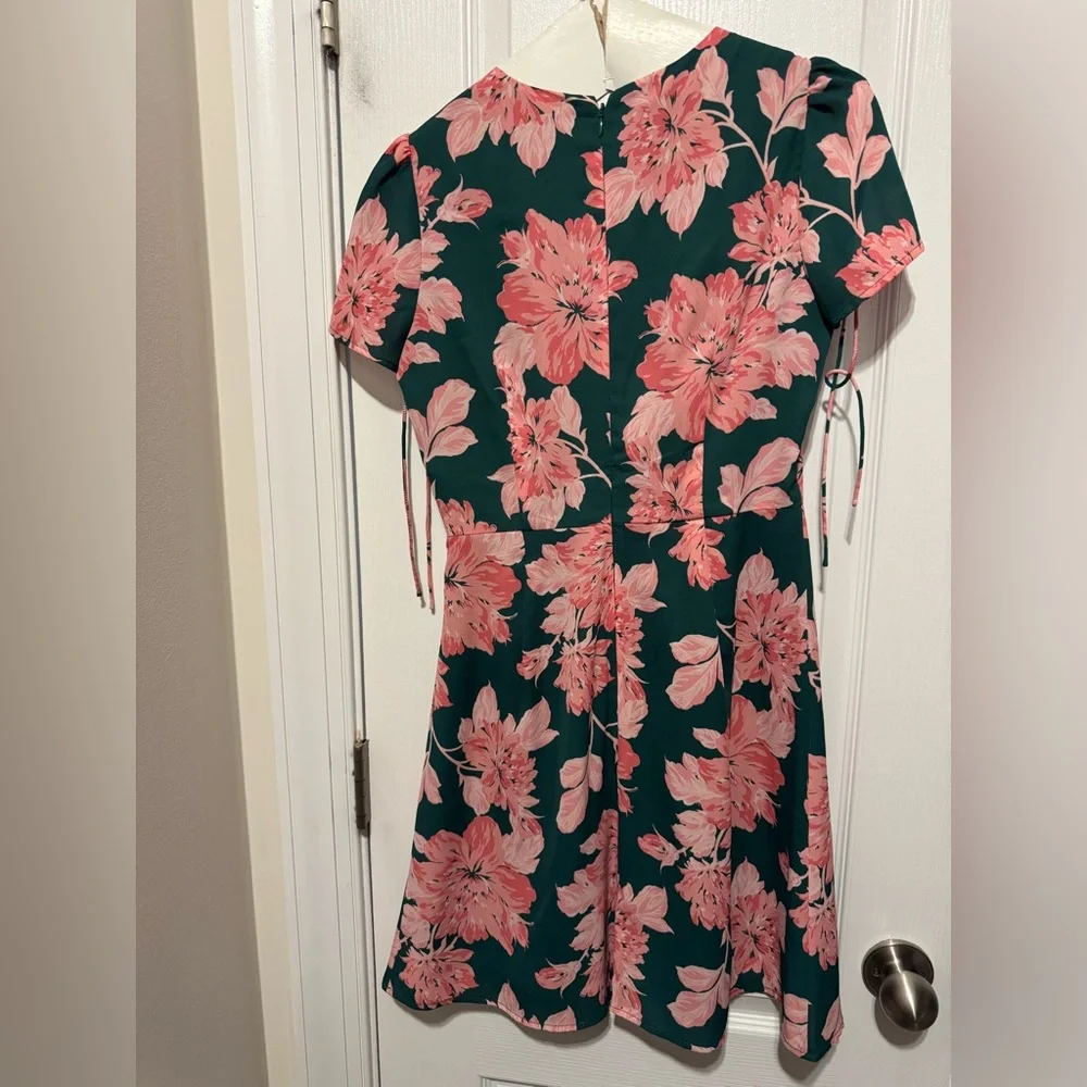 J. Crew Mercantile Floral V-Neck Dress - Pink and Green - Picture 3 of 3